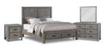 Copeland 6-Piece Queen Storage Bedroom Set- Wire-Brushed Grey