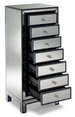 Crystal 7 Drawer Chest - Mirrored Glass