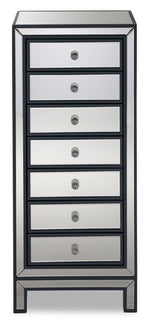 Crystal 7 Drawer Chest - Mirrored Glass