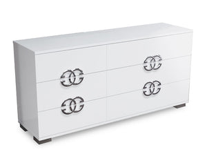 Dafne 6 Drawer Dresser - White Lacquer