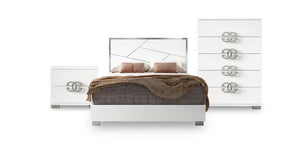 Dafne 5-Piece King Bedroom Package - White Lacquer