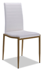Darron 7-Piece Round Dining Set - White, Gold