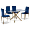 Darron 5-Piece Dining Set - Blue, Gold