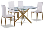 Darron 5-Piece Dining Set - White, Gold