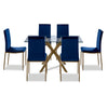 Darron 7-Piece Dining Set - Blue, Gold
