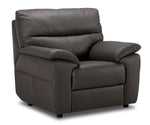 Toscana Leather Sofa, Loveseat and Chair Set-Grey