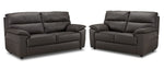 Toscana Leather Sofa and Loveseat Set-Grey