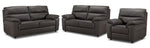 Toscana Leather Sofa, Loveseat and Chair Set-Grey