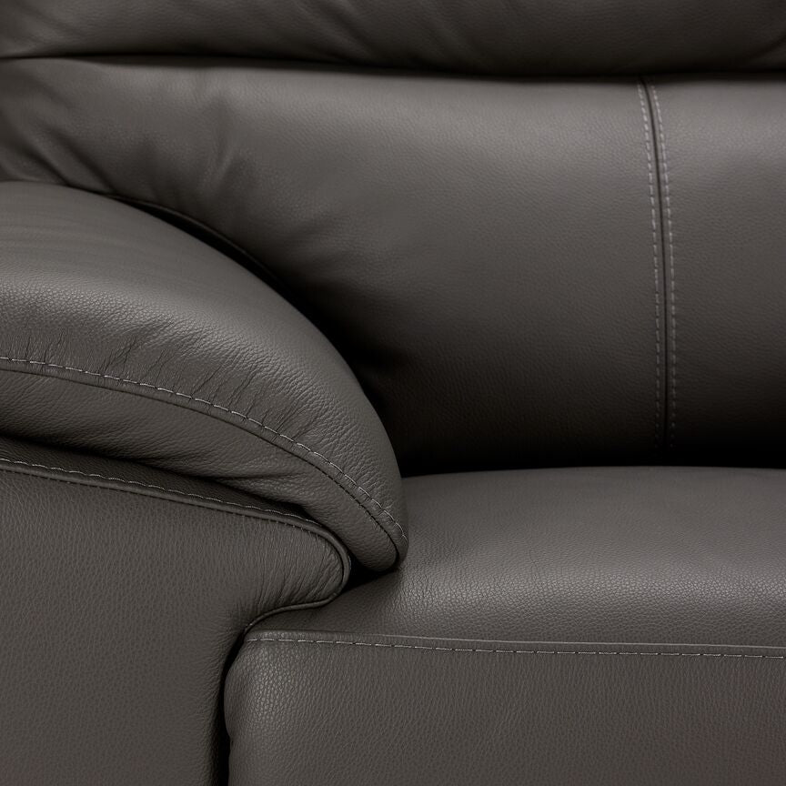 Toscana Leather Sofa and Loveseat Set-Grey
