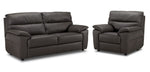 Toscana Leather Sofa and Chair Set-Grey