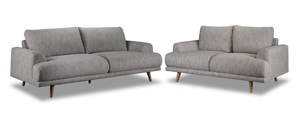 Dianna 2 Pc. Living Room Package w/ Loveseat - Grey
