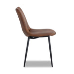 Drew Side Chair - Black, Bravo Cognac