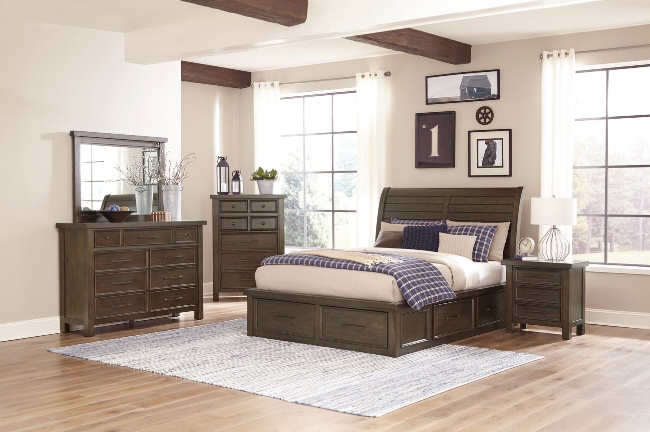 Eden 3-Piece Queen Storage Bed - Grey