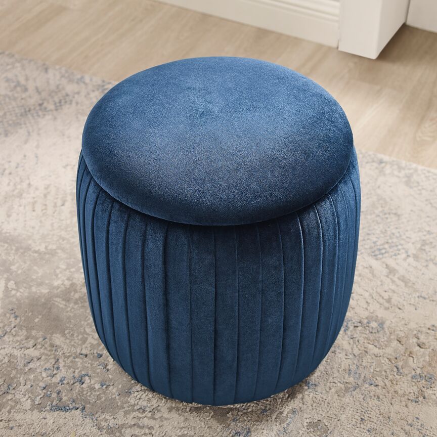 Elenora Storage Ottoman - Navy