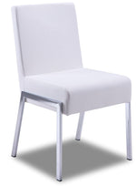 Ellis Side Chair -White, Chrome