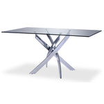 Ellis 5-Piece Dining Set-Glass, Chrome, Black