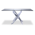Ellis 5-Piece Dining Set-Glass, Chrome, Black