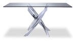 Ellis 5-Piece Dining Set-Glass, Chrome, Black