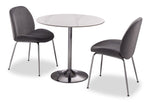 Elly Condo 3-Piece Dining Set Sintered Stone - White, Chrome