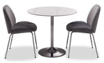 Elly Condo 3-Piece Dining Set Sintered Stone - White, Chrome