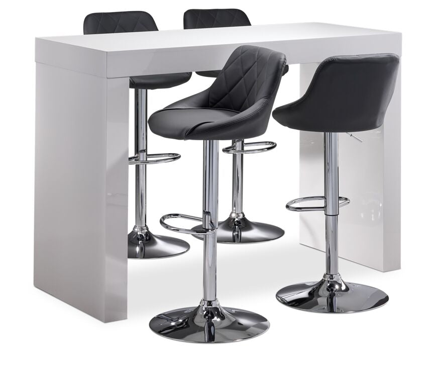 Emile II 5-Piece Bar Height Dining Set - White/Grey