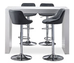 Emile II 5-Piece Bar Height Dining Set - White/Grey