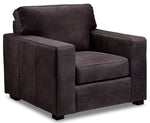 Enrico Leather Chair - Slate