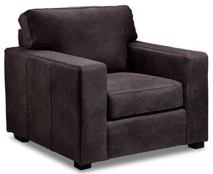 Enrico Leather Chair - Slate