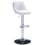 Esma Bar Height Stool - White, Chrome