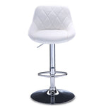 Esma Bar Height Stool - White, Chrome