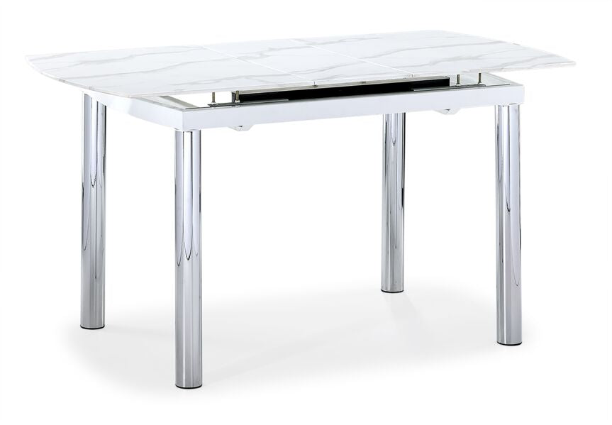 Fino Extendable Dining Table - Faux Marble, Chrome