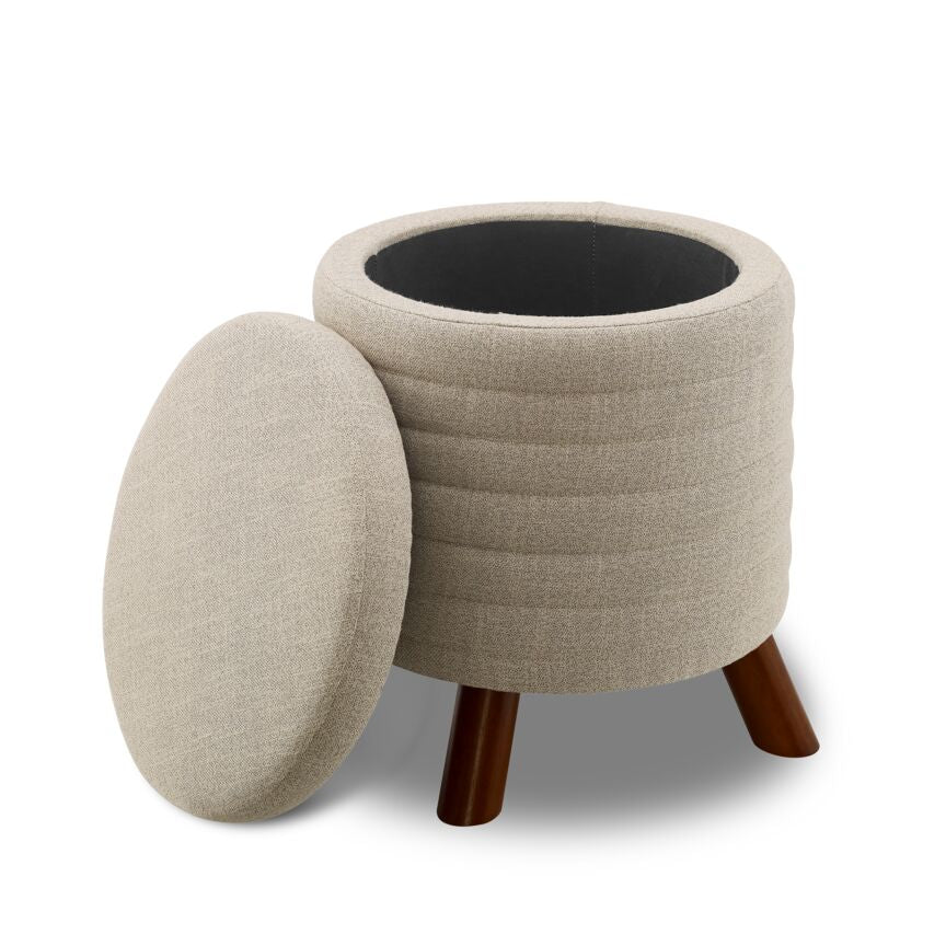Fiona Storage Ottoman - Beige