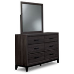 Fog 6 Drawer Dresser - Grey, Black