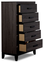 Fog 5 Drawer Chest - Grey, Black