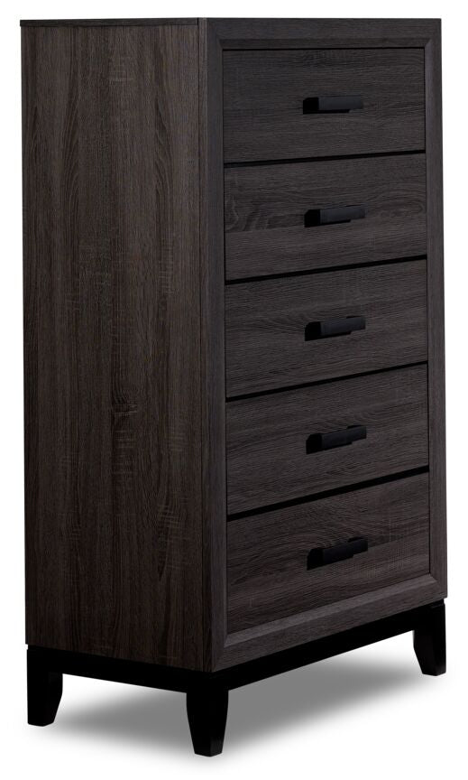 Fog 5-Piece Queen Bedroom Package - Grey, Black