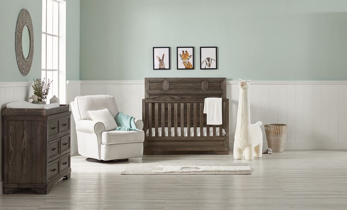Foundry Convertible Crib - Brushed Pewter