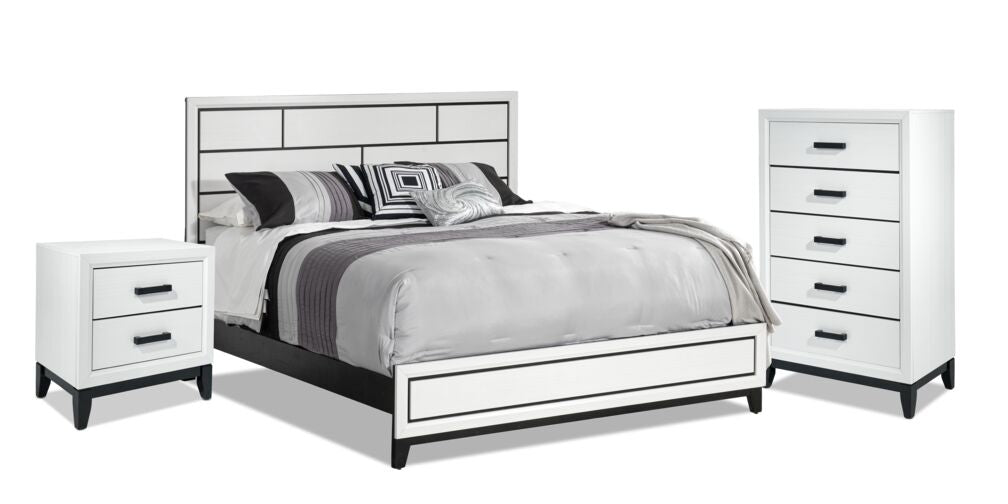 Frost 5-Piece King Bedroom Package - White, Black