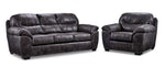 Grant 2 Pc. Living Room Package w/ Chair - Steel