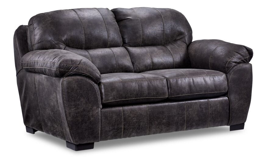 Grant 2 Pc. Living Room Package w/ Loveseat - Steel