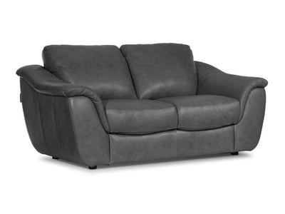 [IN-STOCK EXAMPLE] - Harris Leather Loveseat- Grey