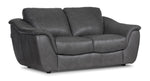 Harris Leather Sofa, Loveseat and Chair Set- Grey