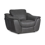 Harris Leather Sofa and Chair Set- Grey