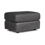 Harris Leather Ottoman- Grey