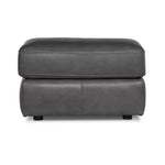 Harris Leather Ottoman- Grey
