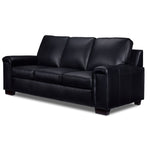 Icon Leather Sofa and Chair Set- Black