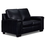Icon Leather Loveseat - Black