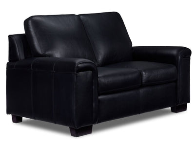 Icon Leather Loveseat - Black