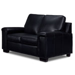 Icon Leather Sofa and Loveseat Set- Black