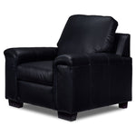 Icon Leather Sofa and Chair Set- Black