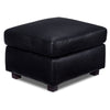 Icon Leather Ottoman - Black